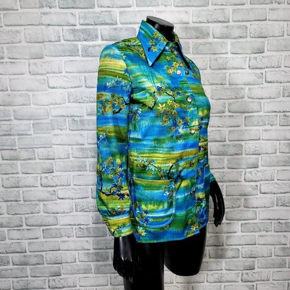 Vintage 70s Suits Galore Womens S/M Polyester Jacket & Tank Set Leisure Suit - Picture 11 of 15